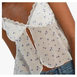 Y2K Fairy Women’s Backless Top Lace Trim Split Cami Size Small